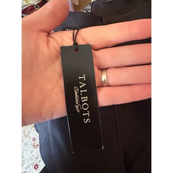 Talbots Black Irish LINEN Dress size 10 PETITE NWT Sleeveless A Line Corporate - Picture 10 of 11